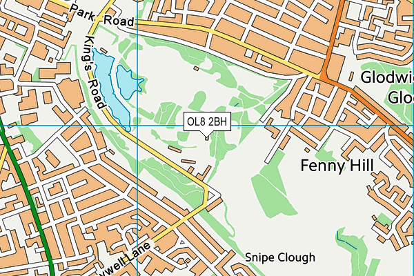 OL8 2BH map - OS VectorMap District (Ordnance Survey) OL8 2BH map - OS VectorMap District (Ordnance Survey)