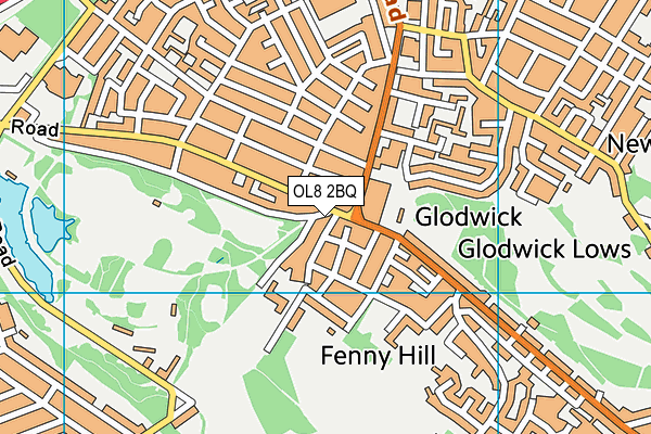 OL8 2BQ map - OS VectorMap District (Ordnance Survey) OL8 2BQ map - OS VectorMap District (Ordnance Survey)