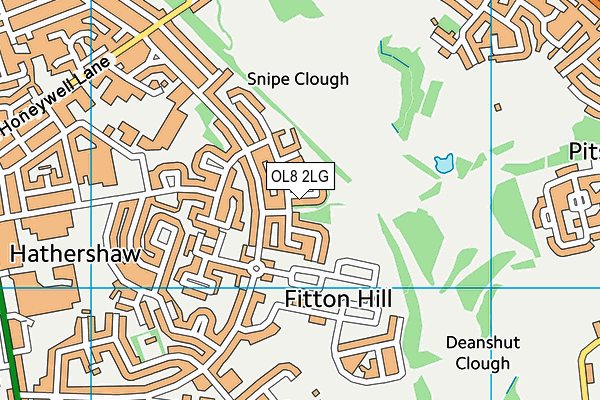 OL8 2LG map - OS VectorMap District (Ordnance Survey) OL8 2LG map - OS VectorMap District (Ordnance Survey)