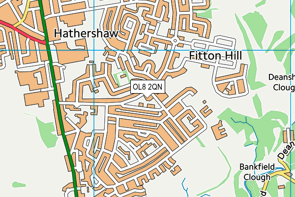OL8 2QN map - OS VectorMap District (Ordnance Survey) OL8 2QN map - OS VectorMap District (Ordnance Survey)