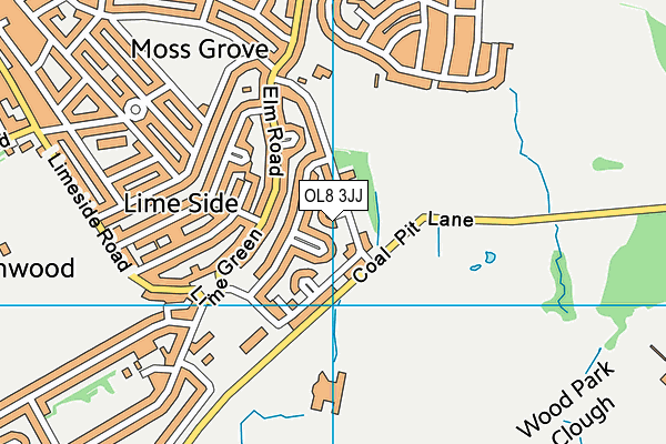 OL8 3JJ map - OS VectorMap District (Ordnance Survey) OL8 3JJ map - OS VectorMap District (Ordnance Survey)