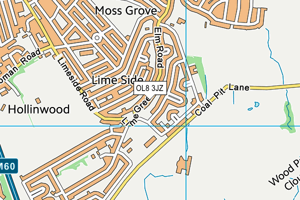 OL8 3JZ map - OS VectorMap District (Ordnance Survey) OL8 3JZ map - OS VectorMap District (Ordnance Survey)