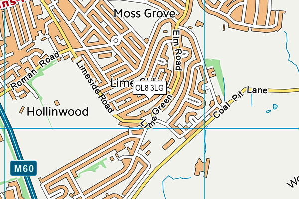 OL8 3LG map - OS VectorMap District (Ordnance Survey) OL8 3LG map - OS VectorMap District (Ordnance Survey)