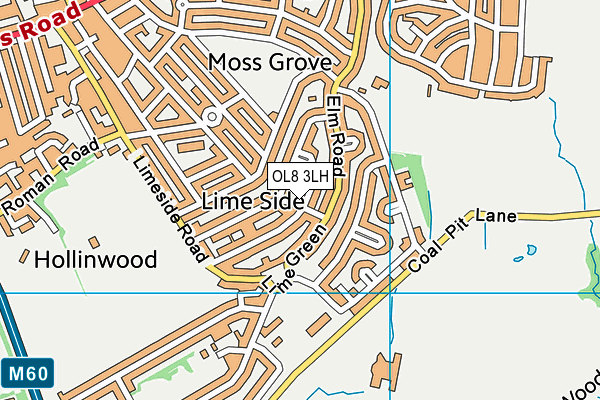 OL8 3LH map - OS VectorMap District (Ordnance Survey) OL8 3LH map - OS VectorMap District (Ordnance Survey)