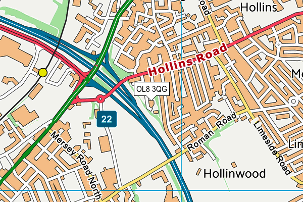 OL8 3QG map - OS VectorMap District (Ordnance Survey) OL8 3QG map - OS VectorMap District (Ordnance Survey)