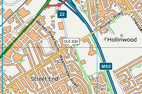 OL8 3QH map - OS VectorMap District (Ordnance Survey) OL8 3QH map - OS VectorMap District (Ordnance Survey)