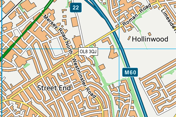 OL8 3QJ map - OS VectorMap District (Ordnance Survey) OL8 3QJ map - OS VectorMap District (Ordnance Survey)