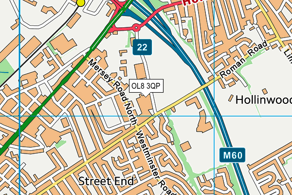OL8 3QP map - OS VectorMap District (Ordnance Survey) OL8 3QP map - OS VectorMap District (Ordnance Survey)