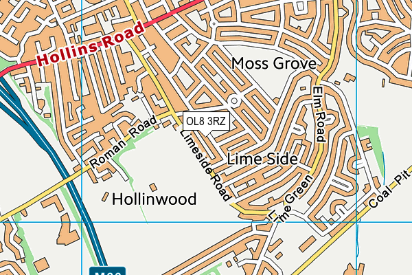 OL8 3RZ map - OS VectorMap District (Ordnance Survey) OL8 3RZ map - OS VectorMap District (Ordnance Survey)