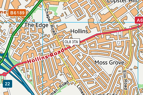 OL8 3TA map - OS VectorMap District (Ordnance Survey) OL8 3TA map - OS VectorMap District (Ordnance Survey)