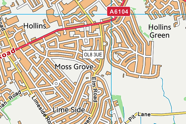 OL8 3UE map - OS VectorMap District (Ordnance Survey) OL8 3UE map - OS VectorMap District (Ordnance Survey)