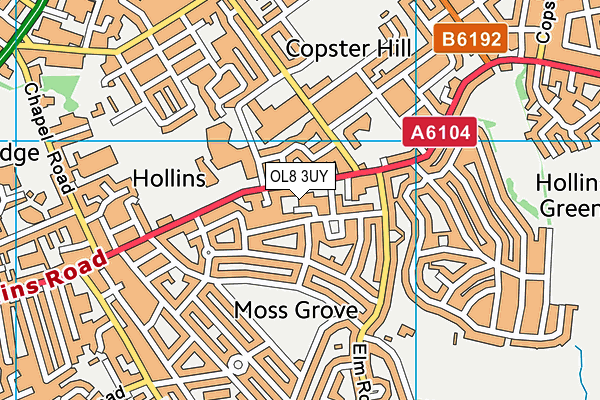 OL8 3UY map - OS VectorMap District (Ordnance Survey)