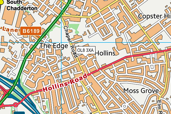 OL8 3XA map - OS VectorMap District (Ordnance Survey) OL8 3XA map - OS VectorMap District (Ordnance Survey)