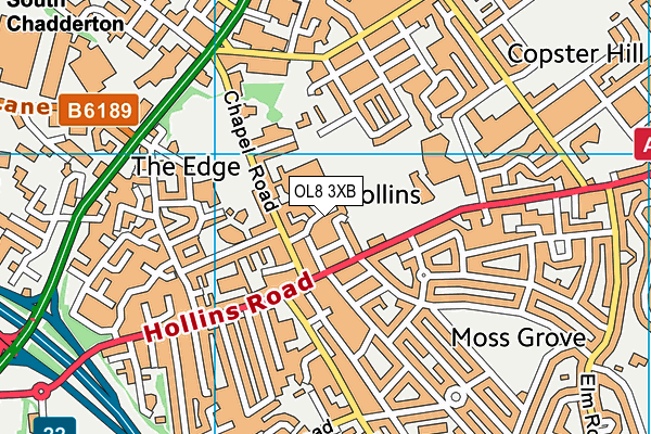 OL8 3XB map - OS VectorMap District (Ordnance Survey) OL8 3XB map - OS VectorMap District (Ordnance Survey)