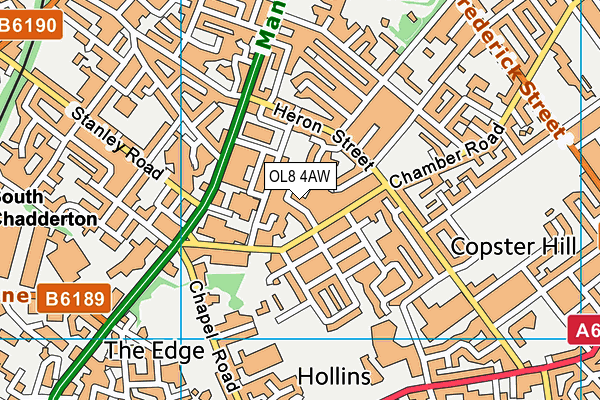 OL8 4AW map - OS VectorMap District (Ordnance Survey) OL8 4AW map - OS VectorMap District (Ordnance Survey)