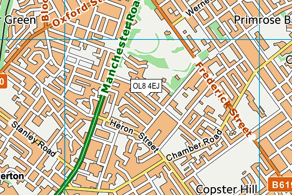 OL8 4EJ map - OS VectorMap District (Ordnance Survey) OL8 4EJ map - OS VectorMap District (Ordnance Survey)