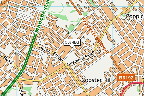 OL8 4EQ map - OS VectorMap District (Ordnance Survey) OL8 4EQ map - OS VectorMap District (Ordnance Survey)