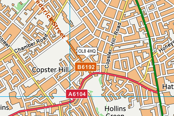 OL8 4HQ map - OS VectorMap District (Ordnance Survey) OL8 4HQ map - OS VectorMap District (Ordnance Survey)
