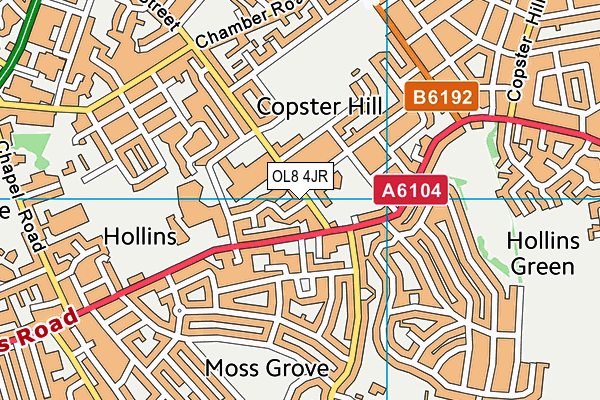 OL8 4JR map - OS VectorMap District (Ordnance Survey) OL8 4JR map - OS VectorMap District (Ordnance Survey)