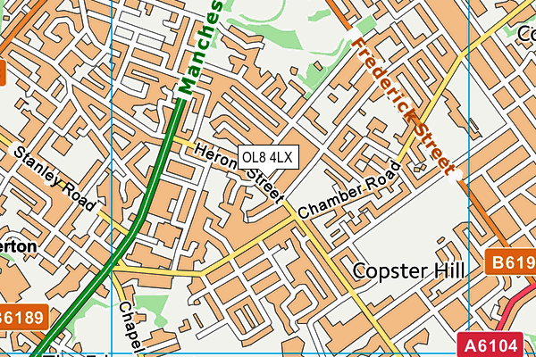 OL8 4LX map - OS VectorMap District (Ordnance Survey) OL8 4LX map - OS VectorMap District (Ordnance Survey)