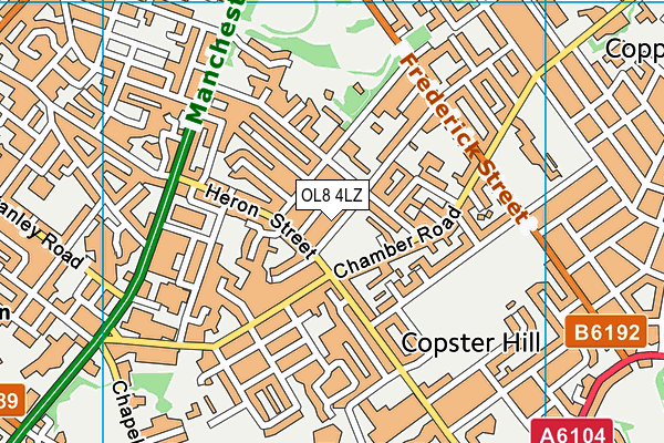 OL8 4LZ map - OS VectorMap District (Ordnance Survey) OL8 4LZ map - OS VectorMap District (Ordnance Survey)
