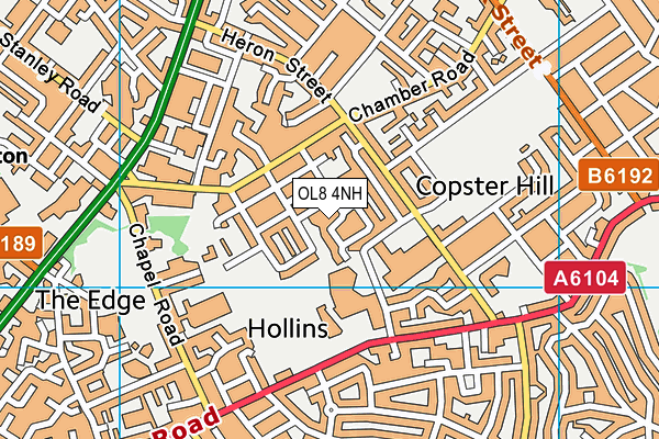 OL8 4NH map - OS VectorMap District (Ordnance Survey) OL8 4NH map - OS VectorMap District (Ordnance Survey)