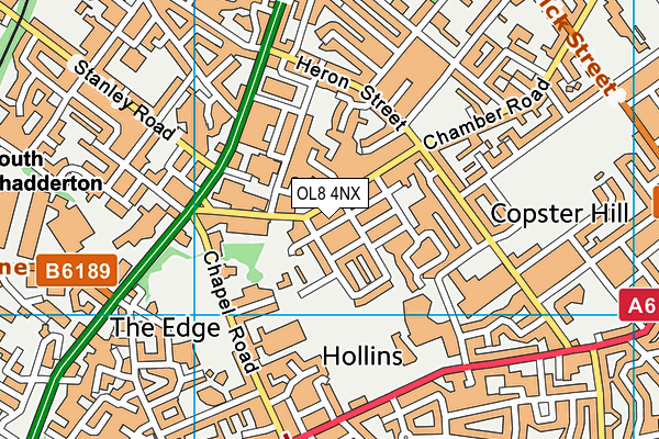 OL8 4NX map - OS VectorMap District (Ordnance Survey) OL8 4NX map - OS VectorMap District (Ordnance Survey)