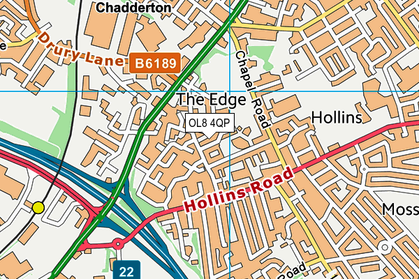 OL8 4QP map - OS VectorMap District (Ordnance Survey) OL8 4QP map - OS VectorMap District (Ordnance Survey)