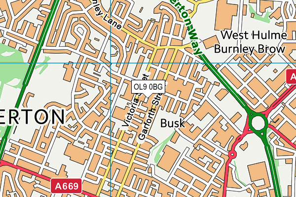 OL9 0BG map - OS VectorMap District (Ordnance Survey) OL9 0BG map - OS VectorMap District (Ordnance Survey)
