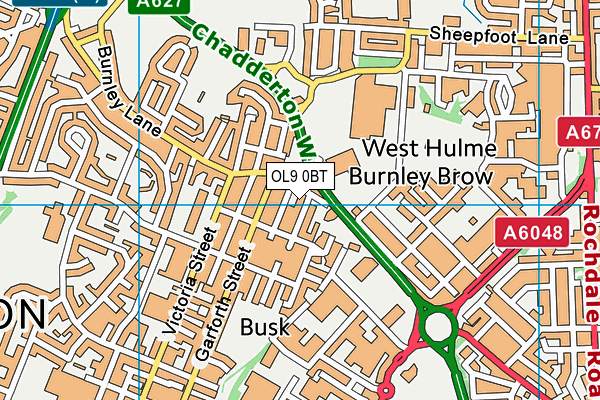 OL9 0BT map - OS VectorMap District (Ordnance Survey) OL9 0BT map - OS VectorMap District (Ordnance Survey)
