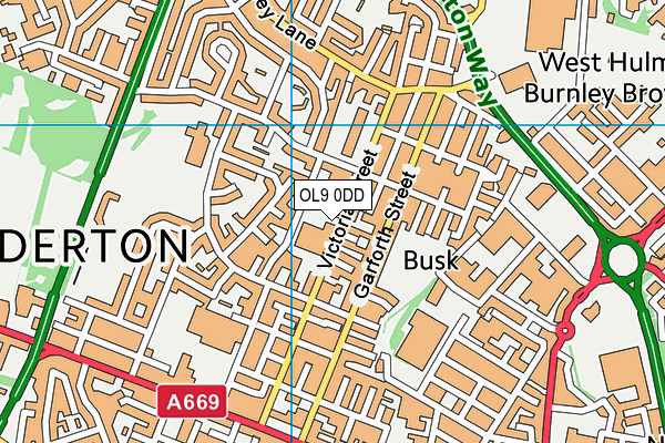 OL9 0DD map - OS VectorMap District (Ordnance Survey) OL9 0DD map - OS VectorMap District (Ordnance Survey)