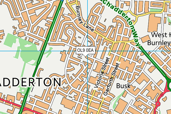 OL9 0EA map - OS VectorMap District (Ordnance Survey) OL9 0EA map - OS VectorMap District (Ordnance Survey)