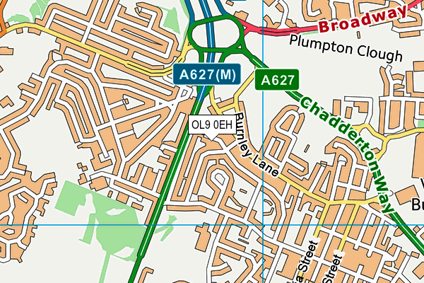 OL9 0EH map - OS VectorMap District (Ordnance Survey) OL9 0EH map - OS VectorMap District (Ordnance Survey)