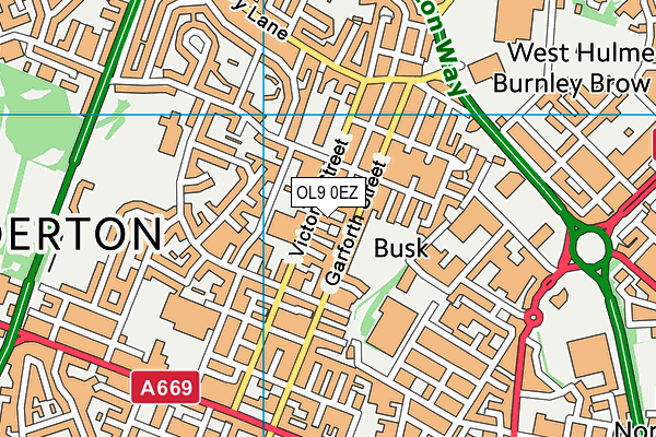 OL9 0EZ map - OS VectorMap District (Ordnance Survey) OL9 0EZ map - OS VectorMap District (Ordnance Survey)