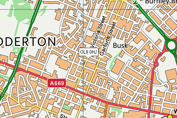 OL9 0HJ map - OS VectorMap District (Ordnance Survey) OL9 0HJ map - OS VectorMap District (Ordnance Survey)