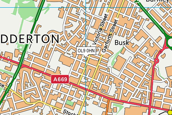 OL9 0HN map - OS VectorMap District (Ordnance Survey) OL9 0HN map - OS VectorMap District (Ordnance Survey)