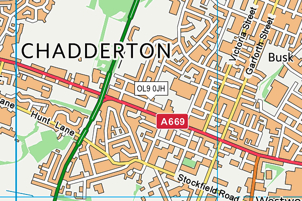 OL9 0JH map - OS VectorMap District (Ordnance Survey) OL9 0JH map - OS VectorMap District (Ordnance Survey)