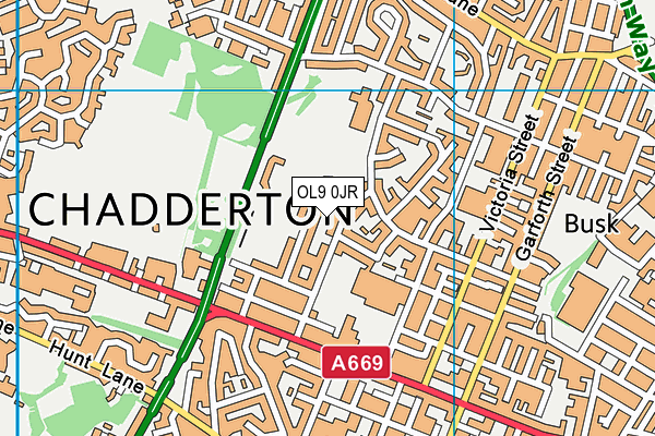 OL9 0JR map - OS VectorMap District (Ordnance Survey) OL9 0JR map - OS VectorMap District (Ordnance Survey)