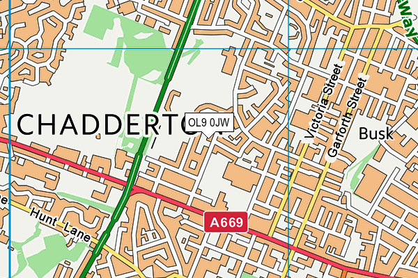 OL9 0JW map - OS VectorMap District (Ordnance Survey) OL9 0JW map - OS VectorMap District (Ordnance Survey)