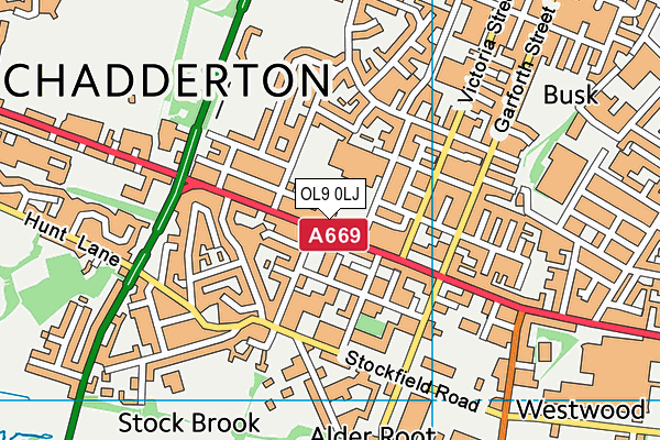 OL9 0LJ map - OS VectorMap District (Ordnance Survey) OL9 0LJ map - OS VectorMap District (Ordnance Survey)