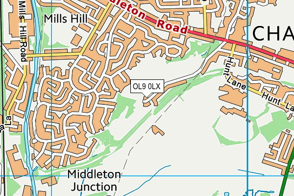 OL9 0LX map - OS VectorMap District (Ordnance Survey) OL9 0LX map - OS VectorMap District (Ordnance Survey)