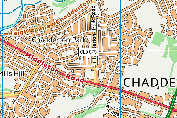 OL9 0PS map - OS VectorMap District (Ordnance Survey) OL9 0PS map - OS VectorMap District (Ordnance Survey)