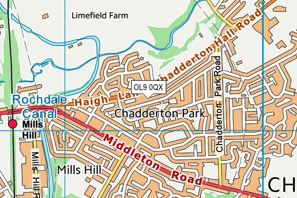 OL9 0QX map - OS VectorMap District (Ordnance Survey) OL9 0QX map - OS VectorMap District (Ordnance Survey)