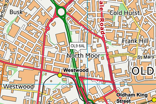 OL9 6AL map - OS VectorMap District (Ordnance Survey) OL9 6AL map - OS VectorMap District (Ordnance Survey)