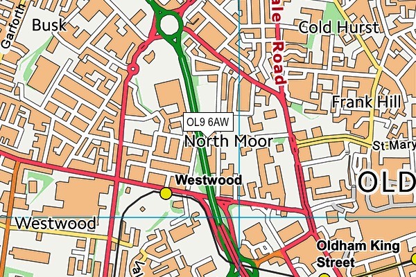 OL9 6AW map - OS VectorMap District (Ordnance Survey) OL9 6AW map - OS VectorMap District (Ordnance Survey)