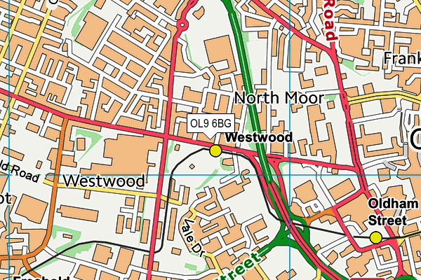 OL9 6BG map - OS VectorMap District (Ordnance Survey) OL9 6BG map - OS VectorMap District (Ordnance Survey)