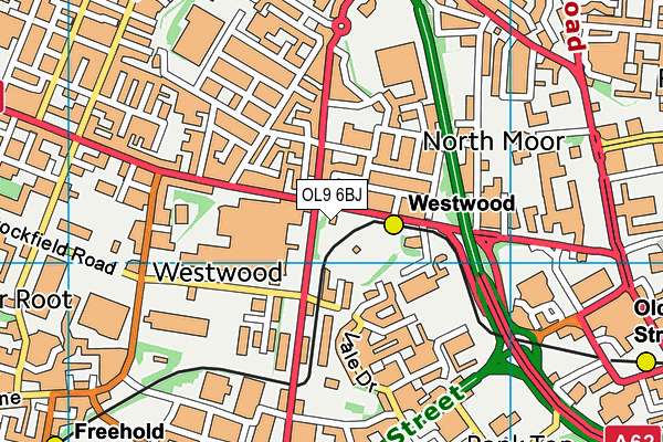 OL9 6BJ map - OS VectorMap District (Ordnance Survey) OL9 6BJ map - OS VectorMap District (Ordnance Survey)