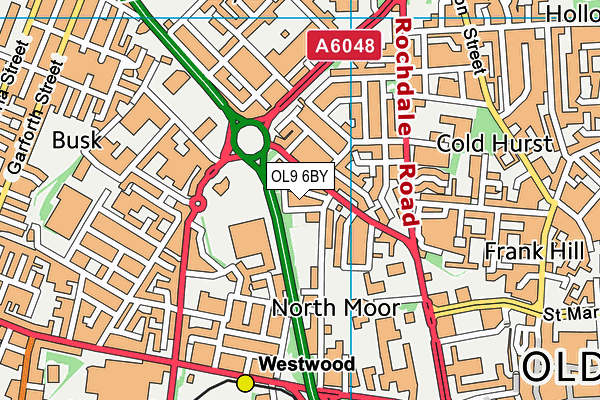 OL9 6BY map - OS VectorMap District (Ordnance Survey) OL9 6BY map - OS VectorMap District (Ordnance Survey)
