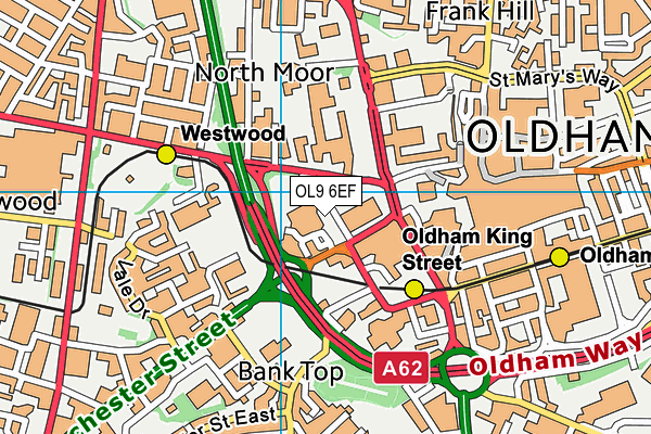 OL9 6EF map - OS VectorMap District (Ordnance Survey) OL9 6EF map - OS VectorMap District (Ordnance Survey)