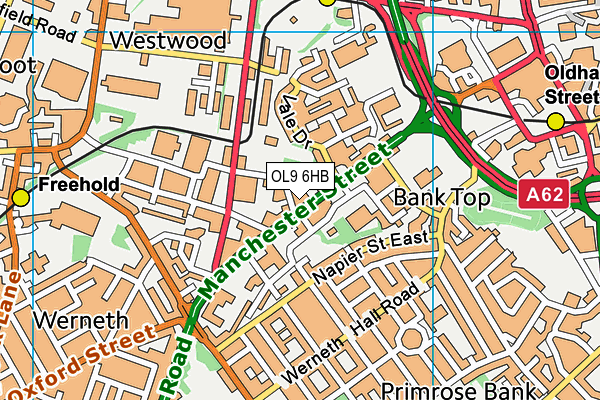 OL9 6HB map - OS VectorMap District (Ordnance Survey) OL9 6HB map - OS VectorMap District (Ordnance Survey)